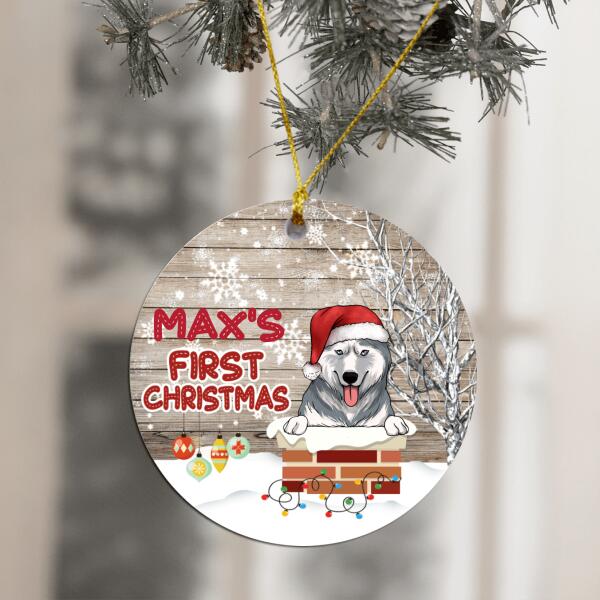 First Christmas - Personalized Round Ceramic Ornament