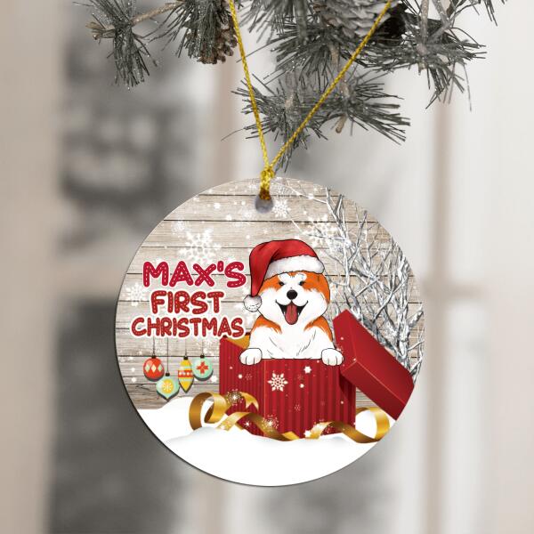 Personalized First Christmas Gift - Round Ceramic Ornament