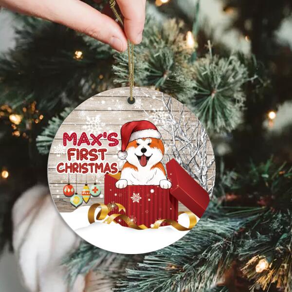 Personalized First Christmas Gift - Round Ceramic Ornament