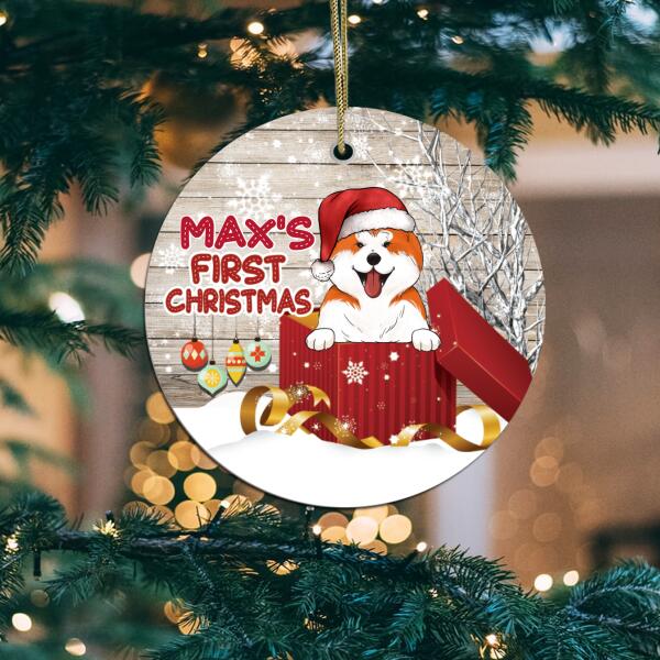 Personalized First Christmas Gift - Round Ceramic Ornament