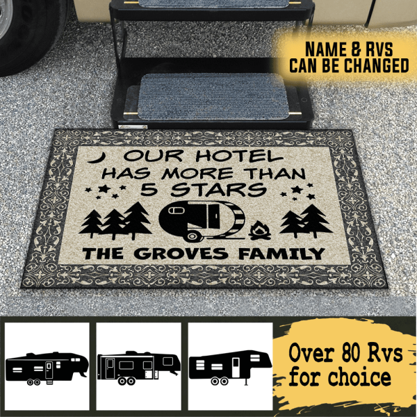 Our Hotel Has More Than 5 Stars- Personalized Doormat