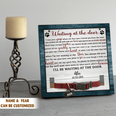 Waiting At The Door Custom Canvas Prints Personalized Memorial Pet