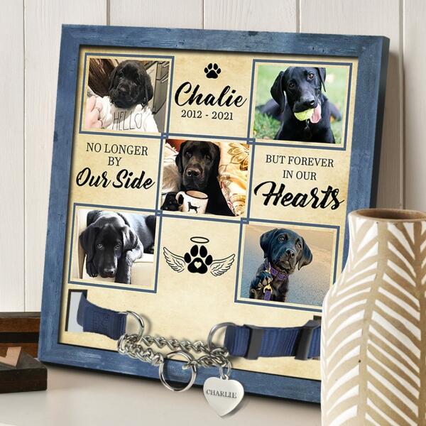 No Longer By Our Side, But Forever In Our Hearts, Personalized Pet Memorial Sign, Gift For Pet Loss