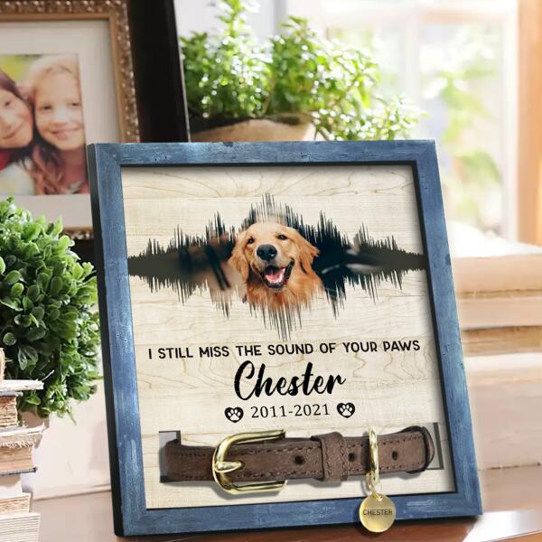 Miss The Sound Of Paws, Sound Wave Art, Personalized Pet Memorial Sign, Pet Loss Gifts