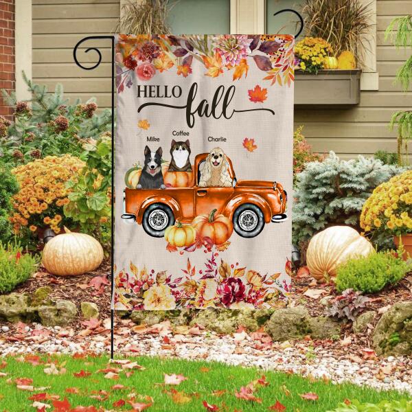 Personalized Fall Garden Flag, Custom Pet Flag, Gift For Pet Lovers
