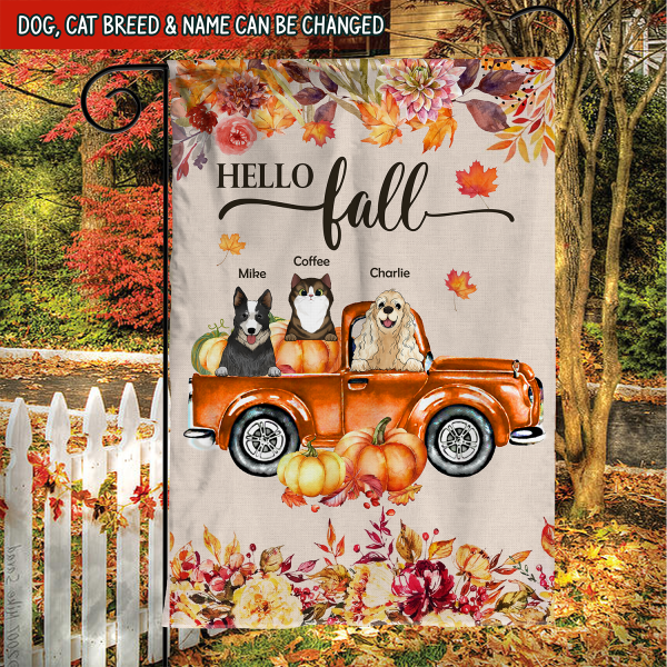 Personalized Fall Garden Flag, Custom Pet Flag, Gift For Pet Lovers