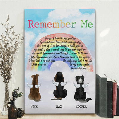 Remember Me, Personalized Dog Memorial, Custom Gift Canvas