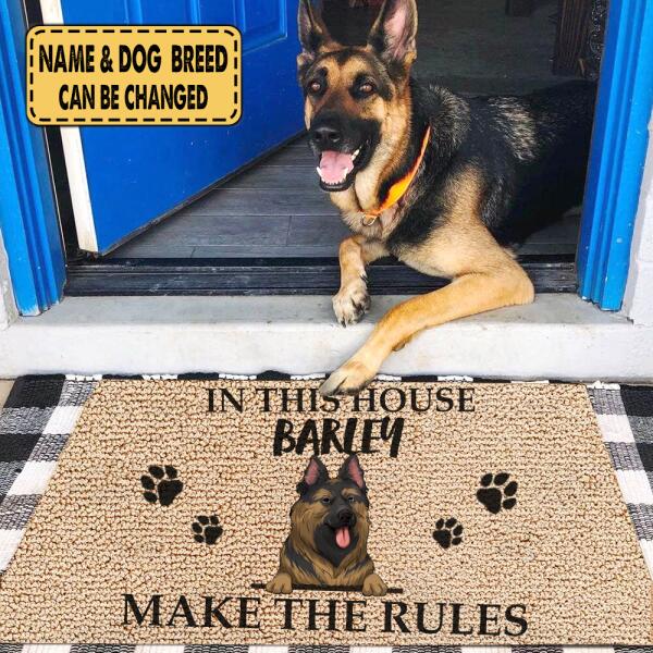 In This House, The Pets Make The Rules -Personalized Doormat