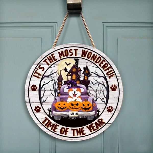 It's The Most Wonderful Time Of The Year - Personalized Wooden Doorsign