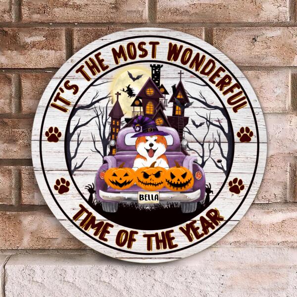 It's The Most Wonderful Time Of The Year - Personalized Wooden Doorsign