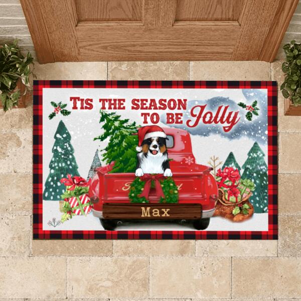 Tis The Season To Be Jolly, Personalized Dog Christmas - Doormat