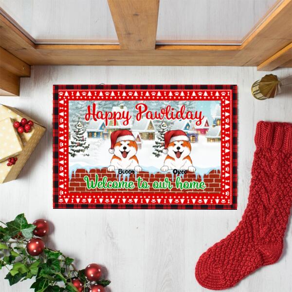 Happy Pawliday. Welcome to our home - Doormat