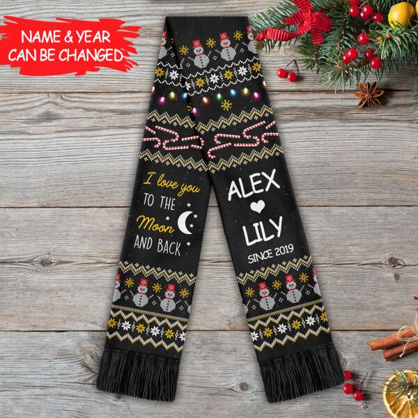 Personalized Love to the moon Scarf