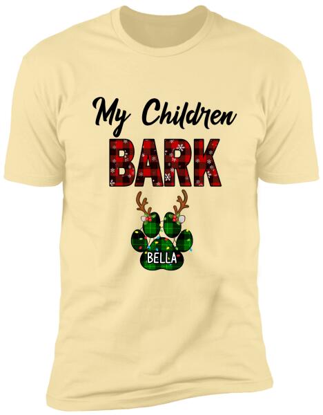 My Children Bark Xmas Style, Customized Up To 4 Dogs - Personalized T-shirt