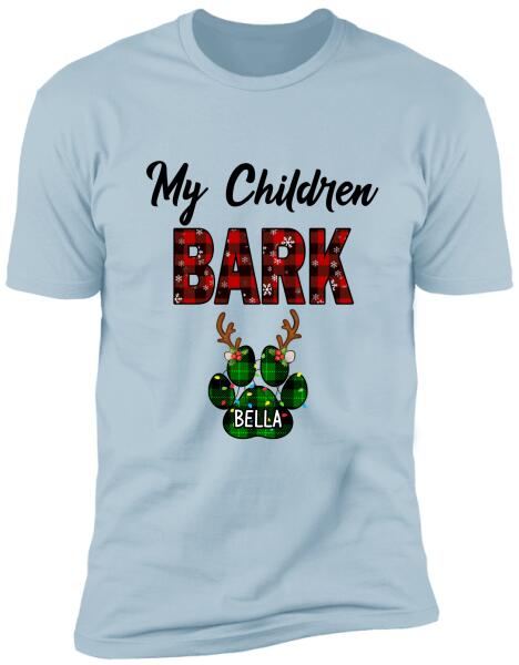 My Children Bark Xmas Style, Customized Up To 4 Dogs - Personalized T-shirt