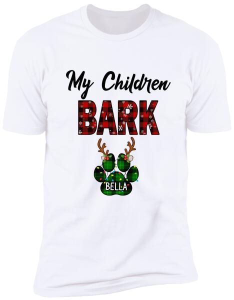 My Children Bark Xmas Style, Customized Up To 4 Dogs - Personalized T-shirt