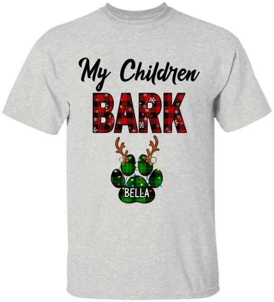 My Children Bark Xmas Style, Customized Up To 4 Dogs - Personalized T-shirt