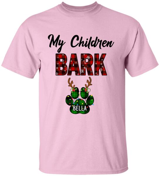 My Children Bark Xmas Style, Customized Up To 4 Dogs - Personalized T-shirt