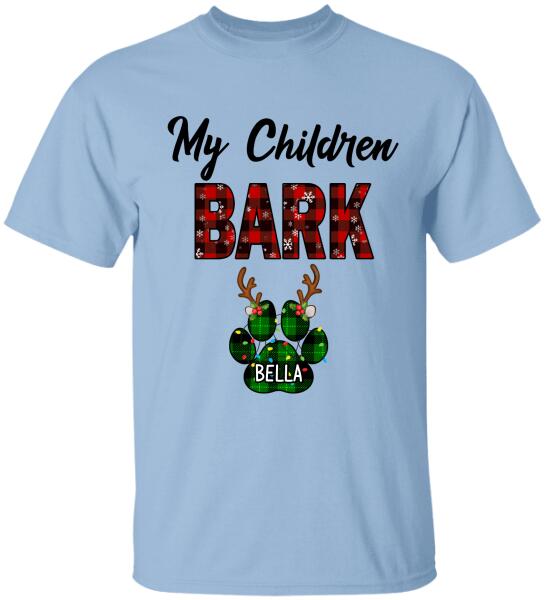 My Children Bark Xmas Style, Customized Up To 4 Dogs - Personalized T-shirt