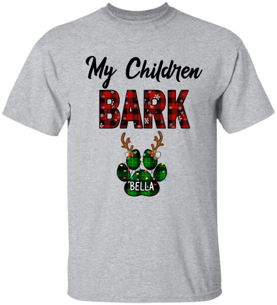 My Children Bark Xmas Style, Customized Up To 4 Dogs - Personalized T-shirt
