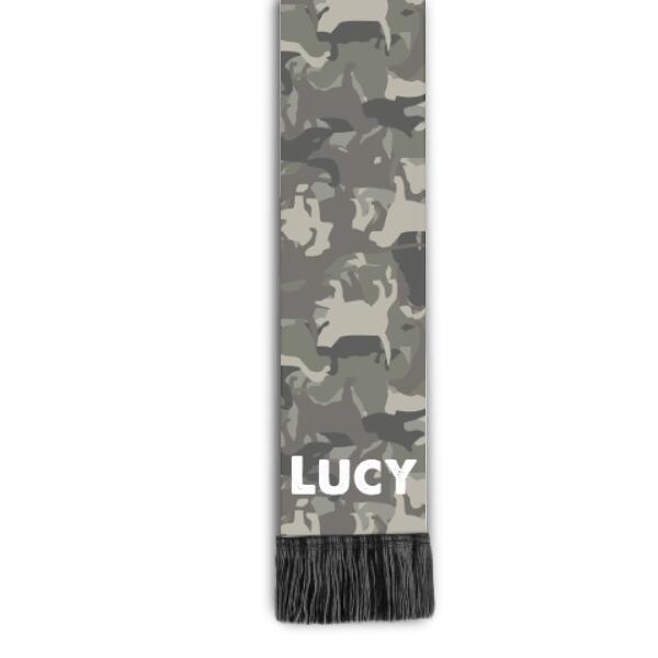 Personalized Wool Scarf Camo Style, Unique Gift For Dog Lovers