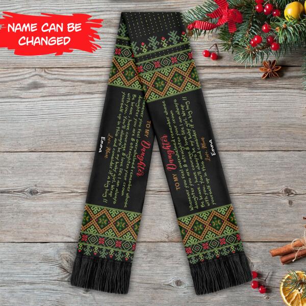 To My Daughter, Personalized Wool Scarf, Best Gift Idea For Daughter