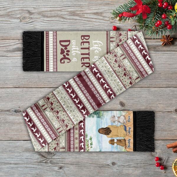 Life Is Better With A Dog Personalized Wool Scarf