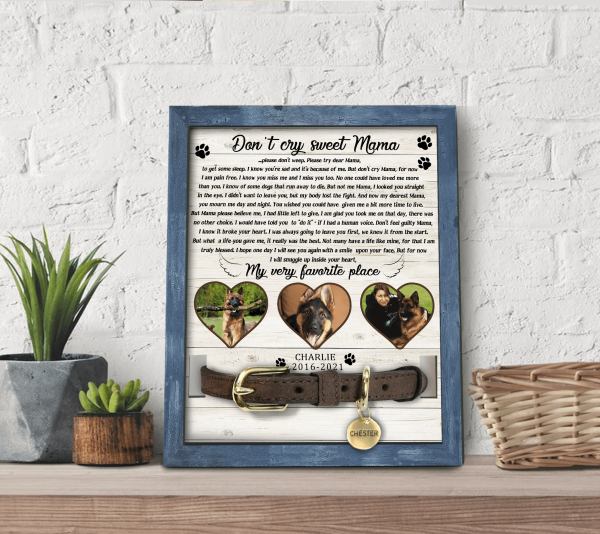 Don&#39;t Cry Sweet Mama, Personalized Pet Memorial Sign, Pet Loss Gift