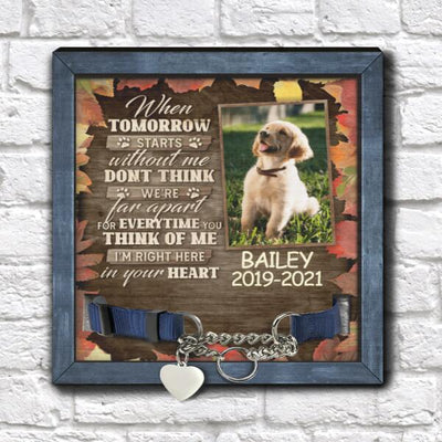 When Tomorrow Starts Without Me, Personalized Memorial Pet Loss Sign