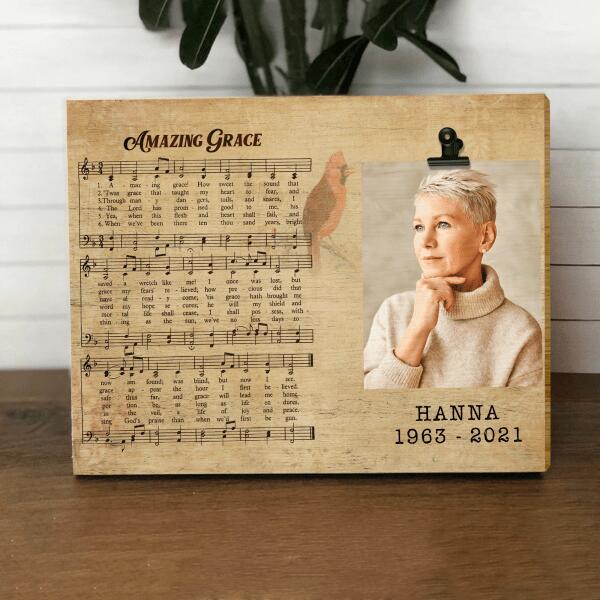 Amazing Grace Personalized Memorial Wood Frame