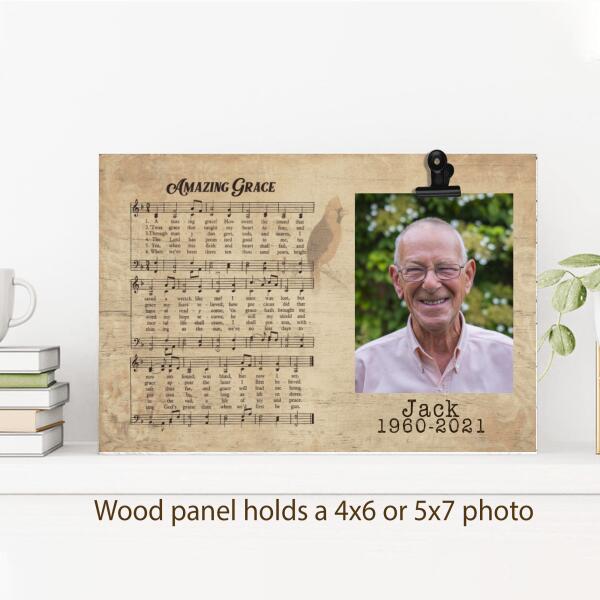 Amazing Grace Personalized Memorial Wood Frame