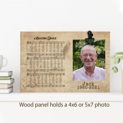 Amazing Grace Personalized Memorial Wood Frame
