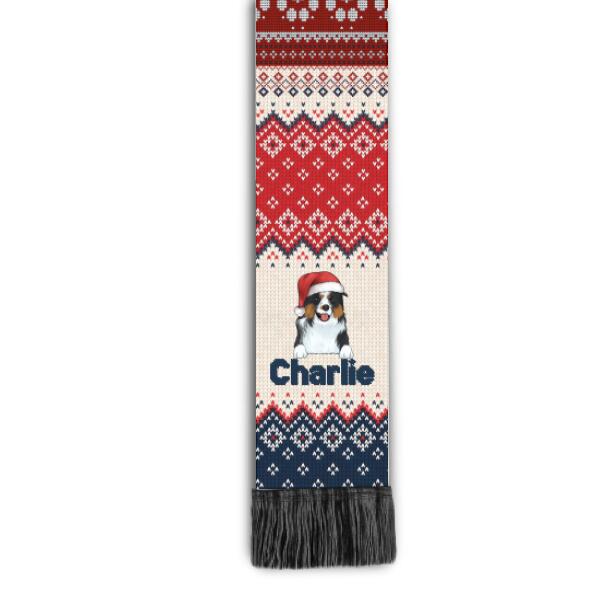 I'M A Proud Mom Of A Freaking Awesome Dog, Personalized Wool Scarf