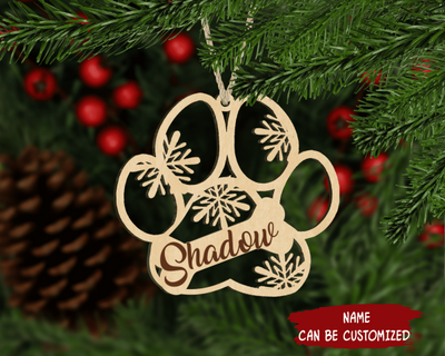 Personalized Paws Engraved Ornament