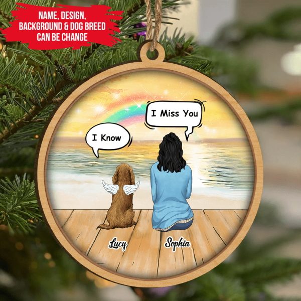 I Miss You Conversation Personalized Wooden Print Ornament