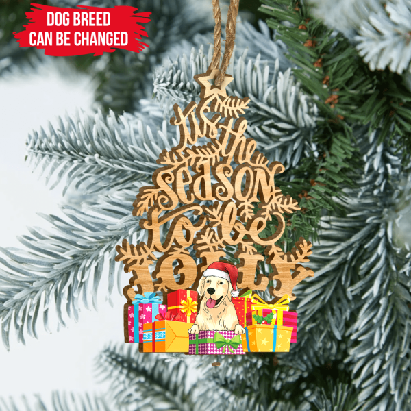 Tis The Season To Be Jolly - Wood Cutout Print Ornament