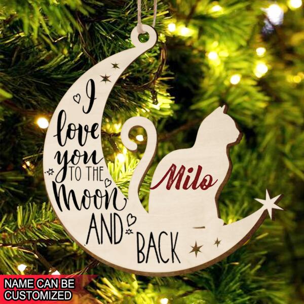 I Love You To The Moon & Back - Personalized Wood Ornament