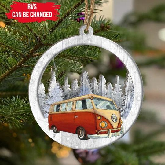 Personalized RV Wood Cutout Print Ornament