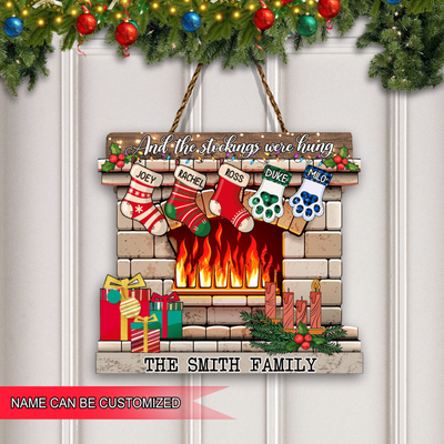 And The Stockings Were Hungs Personalized Wood Sign