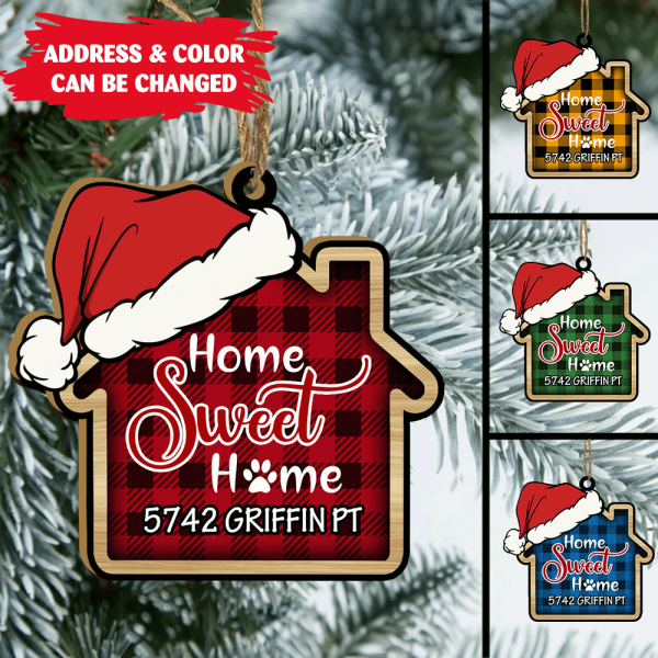 Home Sweet Home - Personalized Wooden Print Ornament