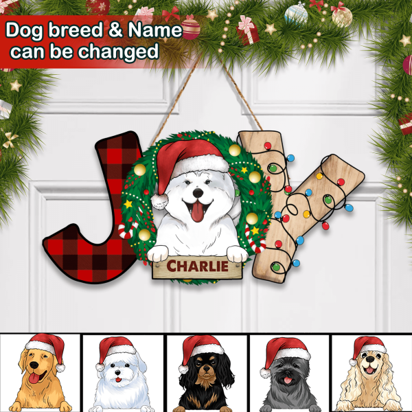 Personalized Christmas Joy Dog Lover - Doorsign