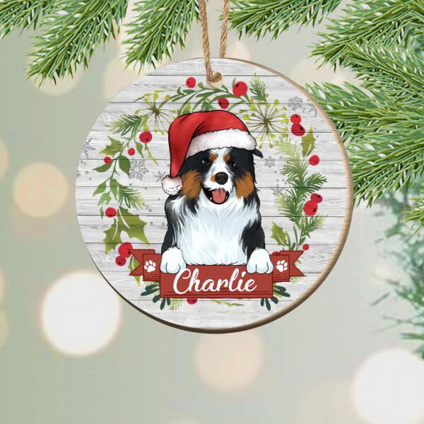 Personalized Mistletoe For Dog Lover - Wooden Print Ornament