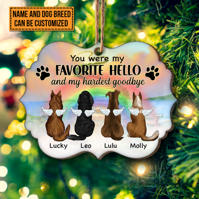 You Were My Favorite Hello And My Hardest Goodbye, Personalized Wood Ornament, Custom Shape Christmas Ornament
