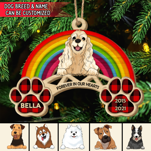 Gifts For Pet Loss, Forever in our hearts - Personalized Ornament