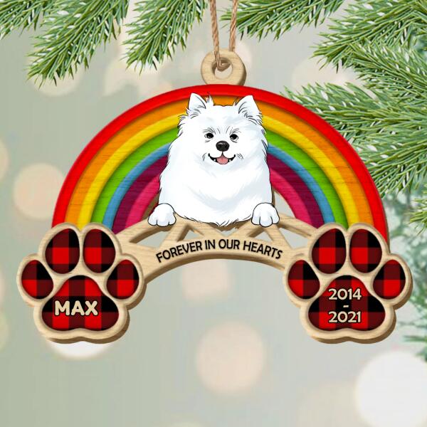 Gifts For Pet Loss, Forever in our hearts - Personalized Ornament