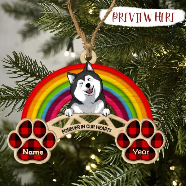 Gifts For Pet Loss, Forever in our hearts - Personalized Ornament