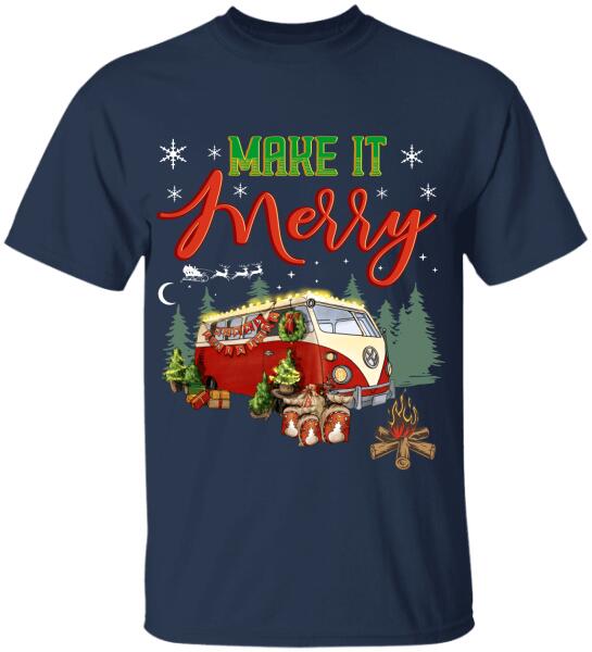 Make It Merry, Personalized Christmas T-shirt For Campers
