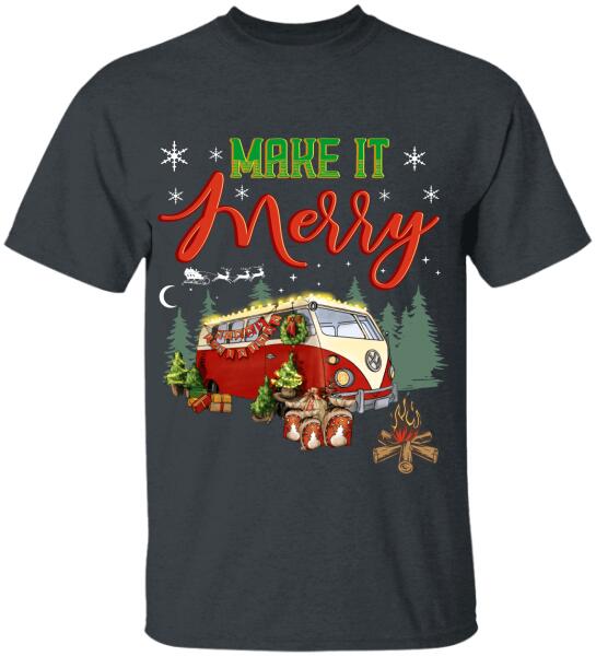 Make It Merry, Personalized Christmas T-shirt For Campers