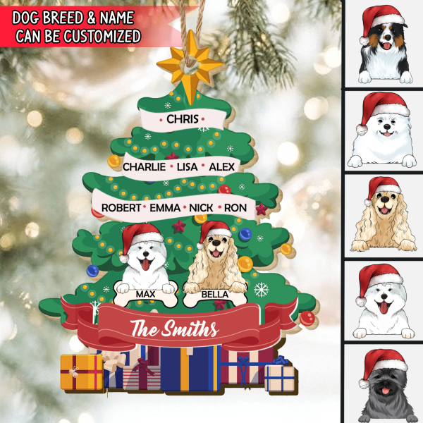 Personalized Christmas Tree - Best Gift For Dog Lover