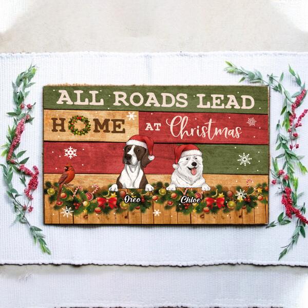 All Roads Lead Home At Christmas - Personalized Doormat